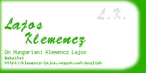 lajos klemencz business card